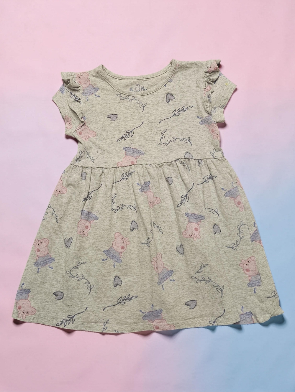 PEPPA PIG Grey Dress with Peppa In Purple Ballet Dress. Size 5T.